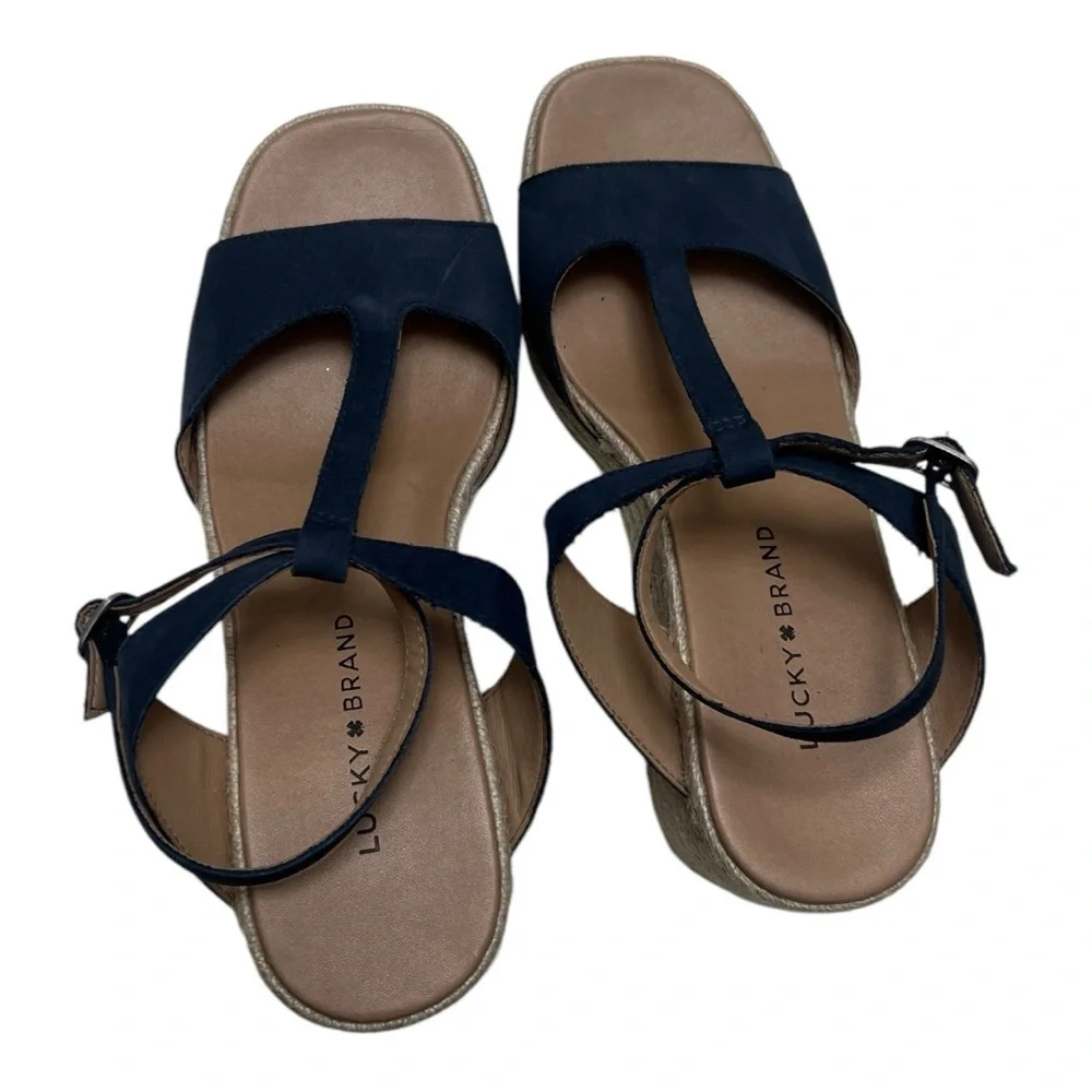 Lucky Brand Espadrille Navy Blue Sandals Size 9.5M